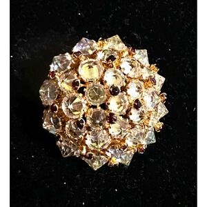 Austrian Crystal Dome Circle Brooch